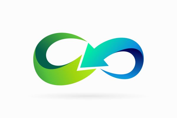 Infinite,And,Arrow,Shapes,Combination,Logo,Design,,Arrow,Infinity,Logo